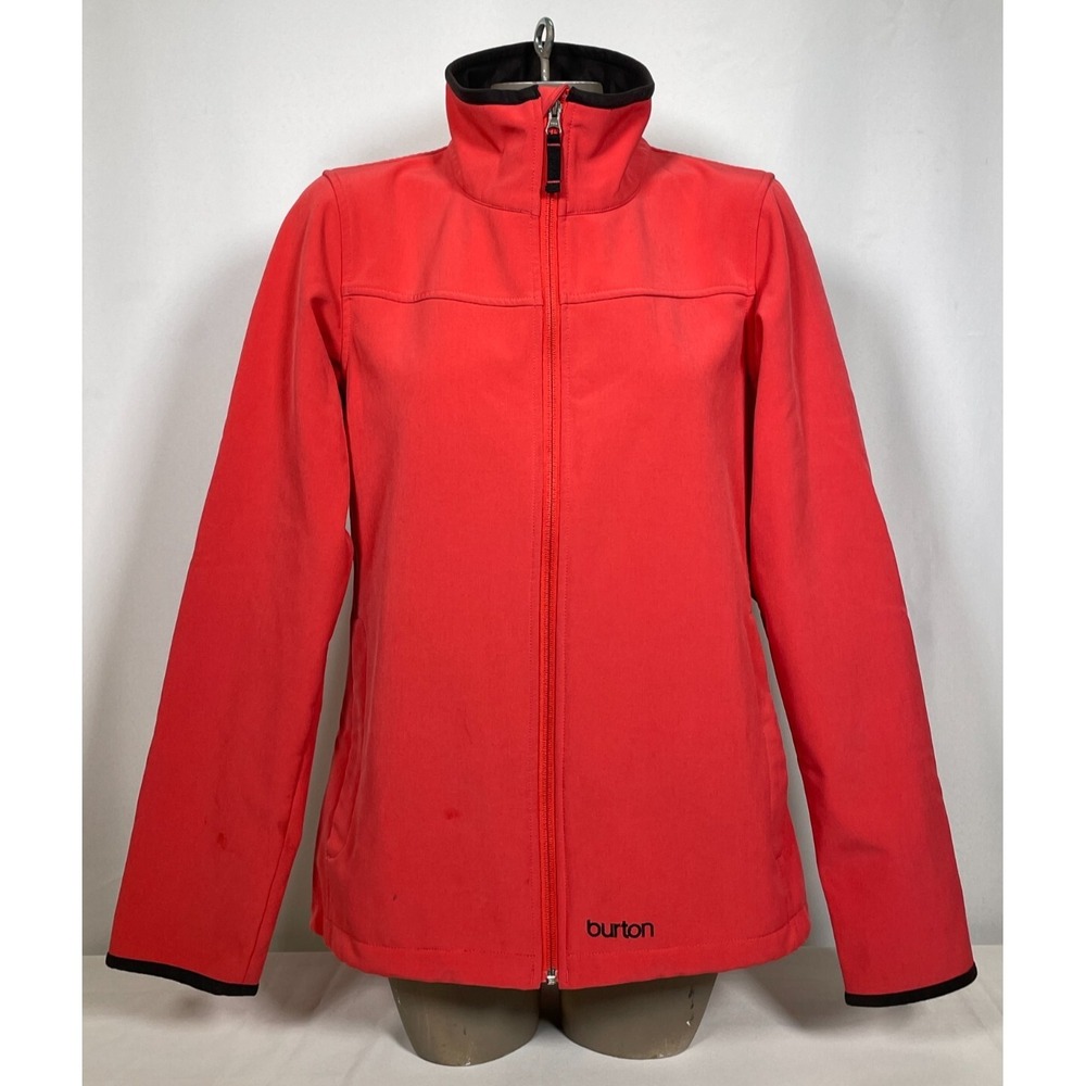 Burton Red Full Zip Softshell Long Sleeve DryRide Ski Jacket Women's MEDIUM
